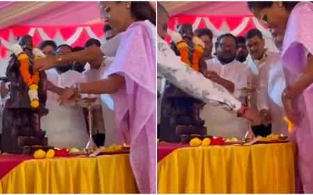 കരാട്ടെ മത്സരത്തിൻ്റെ ഉദ്ഘാടനത്തിനിടെ സുപ്രിയ സുലെ എംപിയുടെ സാരിക്ക് തീപിടിച്ചു