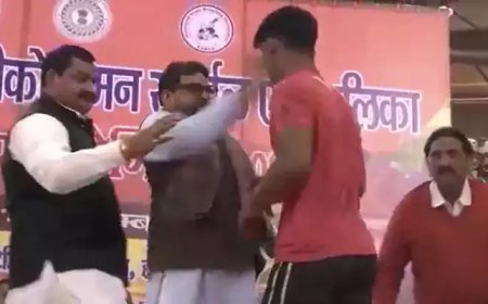 ബ്രിജ് ഭൂഷൺ വീണ്ടും വിവാദത്തിൽ; ഗുസ്തി താരത്തിന്‍റെ മുഖത്തടിക്കുന്ന വീഡിയോ പുറത്ത്