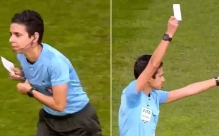 ഫുട്ബോള് ചരിത്രത്തിലാദ്യം; മത്സരത്തിൽ വെള്ളക്കാര്ഡ് പ്രയോഗിച്ച് റഫറി