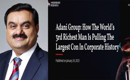ഗൗതം അദാനി ലോകത്തിലെ മൂന്നാമത്തെ സമ്പന്നനായത് വന് തട്ടിപ്പുകള് നടത്തിക്കൊണ്ട്, ഹിന്ഡന്ബര്ഗ് റിസര്ച്ച വിവരങ്ങള് പുറത്തുവിട്ടു, അദാനിയുടെ ഓഹരികളില് വന് ഇടിവ്