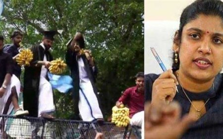 ചിന്ത ജെറോമിന്‍റെ പിഎച്ച്ഡി വിവാദം: വാഴക്കുലയേന്തി പ്രതിഷേധവുമായി കെഎസ്‌യു