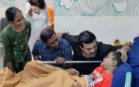 ക്യാൻസർ ബാധിതനായ 9 വയസുകാരൻ്റെ ആഗ്രഹം സഫലീകരിച്ച് രാം ചരൺ