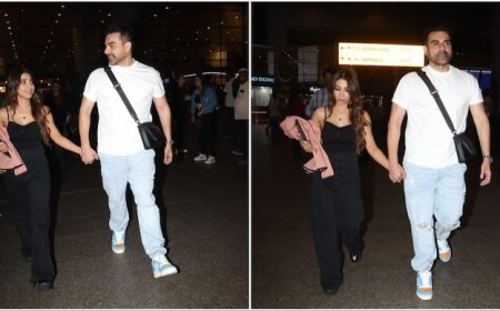 Newlyweds Arbaaz Khan, Shura walk hand in hand as they return from holiday