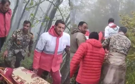 Ebrahim Raisi Death: First Visuals Emerge From Crash Site, Rescuers Retrieve Bodies From Helicopter