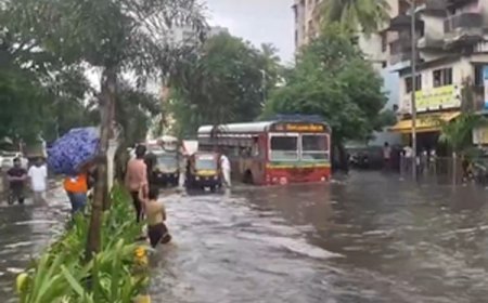 Heavy rain brings Mumbai to halt, road & rail traffic hit, schools shut
