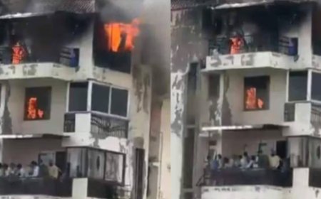 Flat catches fire; 35-year-old man and two children die after jumping from seventh floor