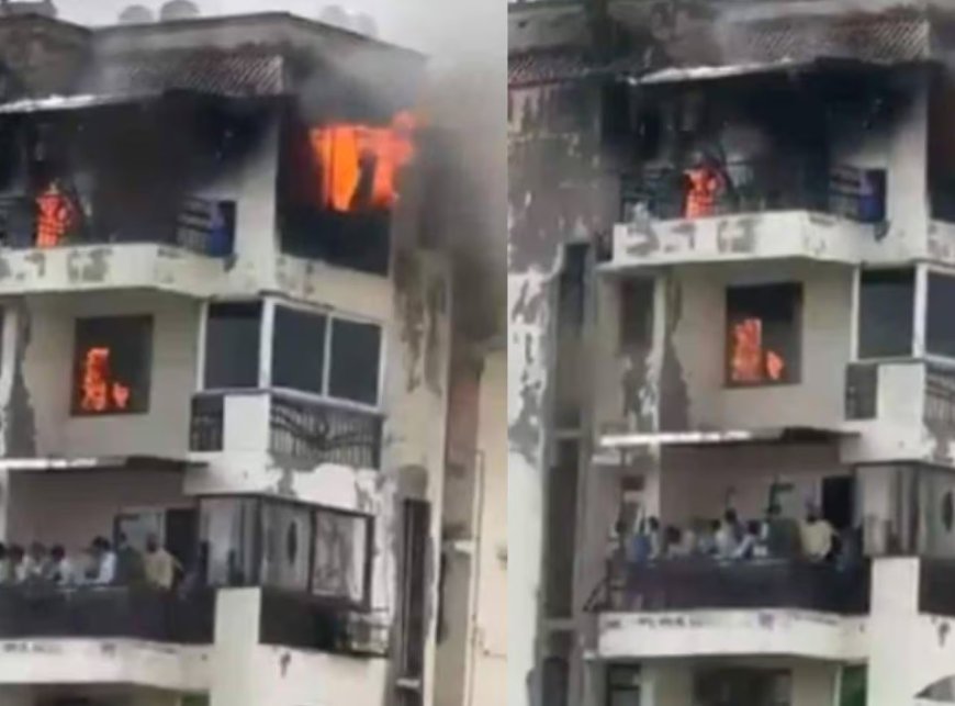 Flat catches fire; 35-year-old man and two children die after jumping from seventh floor