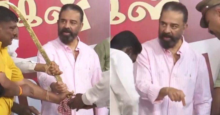 Fan with sword in public; Actor Kamal Haasan angry