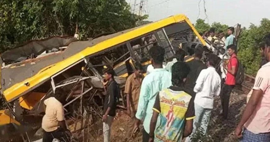 Train hits private school van in Tamil Nadu; five students die