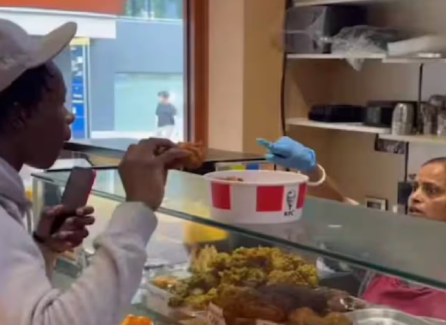 Widespread protests against African man eating KFC chicken at ISKCON's veg restaurant