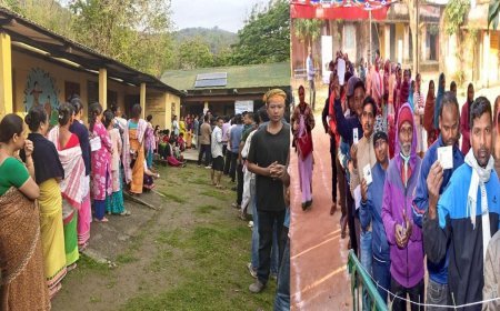 Long queues of voters in Assam and Puducherry; 38.9% polling in 126 constituencies in Assam till 11 am; 37.1% polling in Puducherry