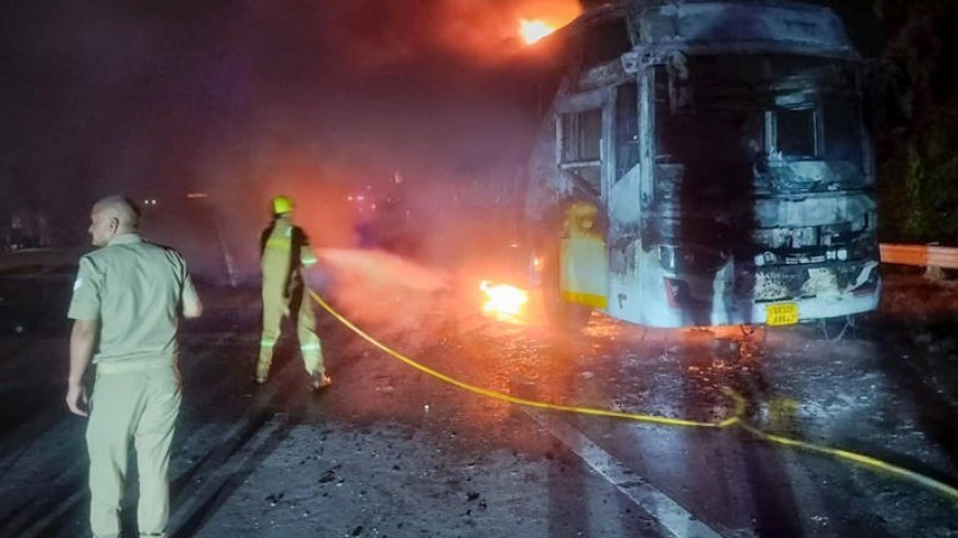 Yamuna Expressway Bus Fire: Driver Allegedly Ignored Warnings as Flames Engulfed Sleeper Bus