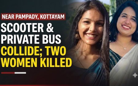 Two young women killed in scooter-private bus accident near Kottayam Pampady
